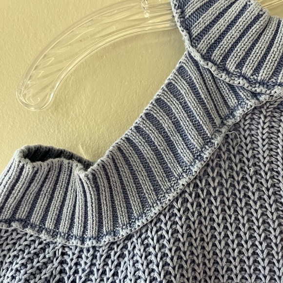 Free People Off Shoulder Cutout Pullover Chunky Knit Top Stretch Sweater, Size L - Picture 6 of 12